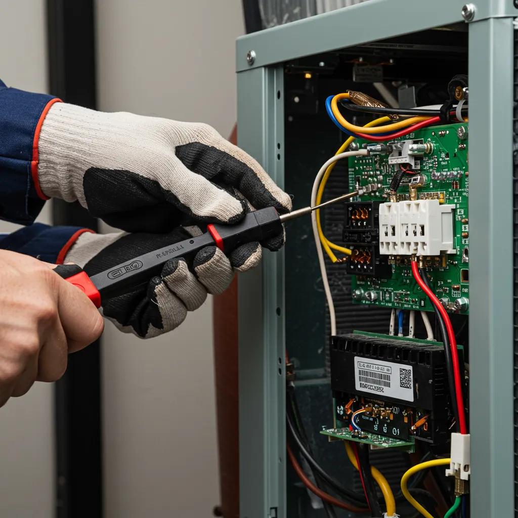 Stay Safe at Home: HVAC Safety Tips Every Homeowner Needs 2 A technician carefully inspecting various components of an HVAC system