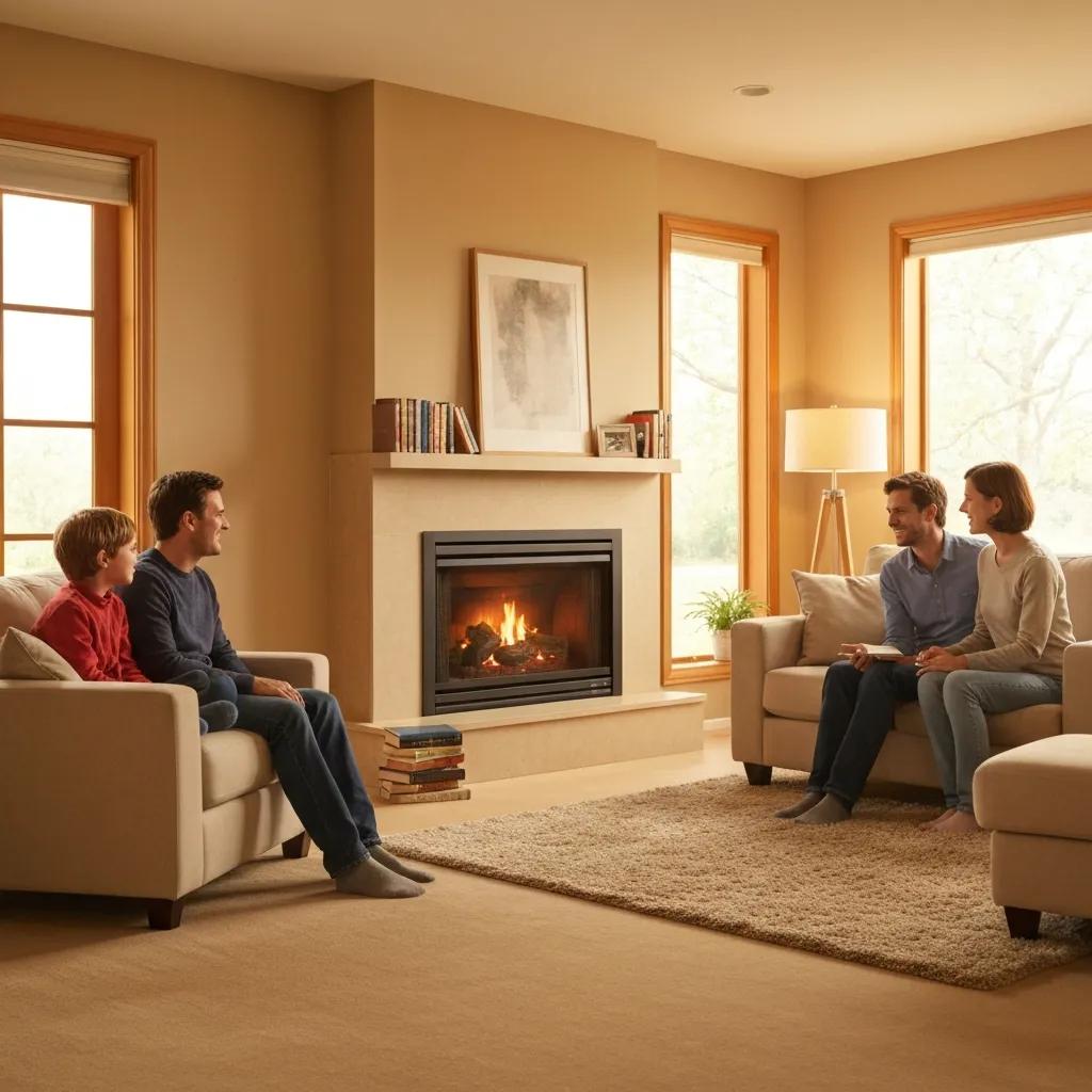 How Long Does a Furnace Last? Understanding Furnace Lifespan 2 Cozy living room with a modern furnace — highlighting reliable warmth and comfort
